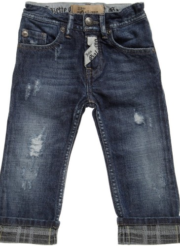 Baby Boys Tartan Turn-Up Jeans