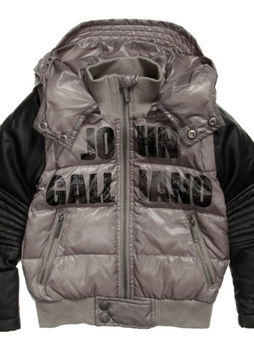 Boys Down Padded Jacket with Leather Sleeves