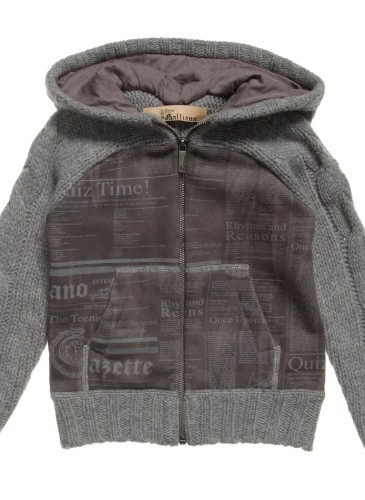 Boys Grey Knitted Zip-up Top