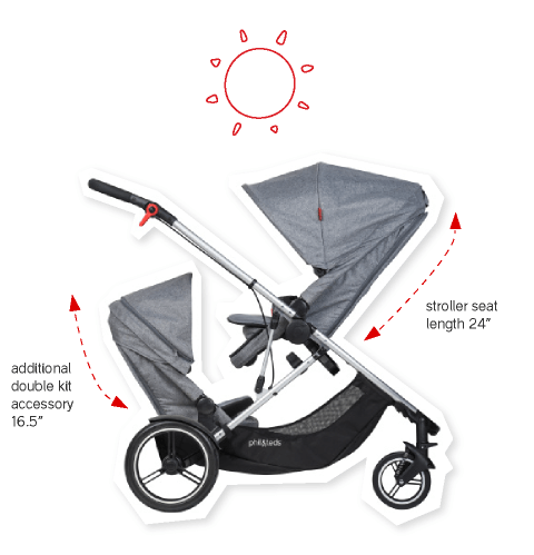 phil-teds-voyager-luxury-double-inline-stroller-double-kit-and-main-seat-sizes-with-sunnhoods-open