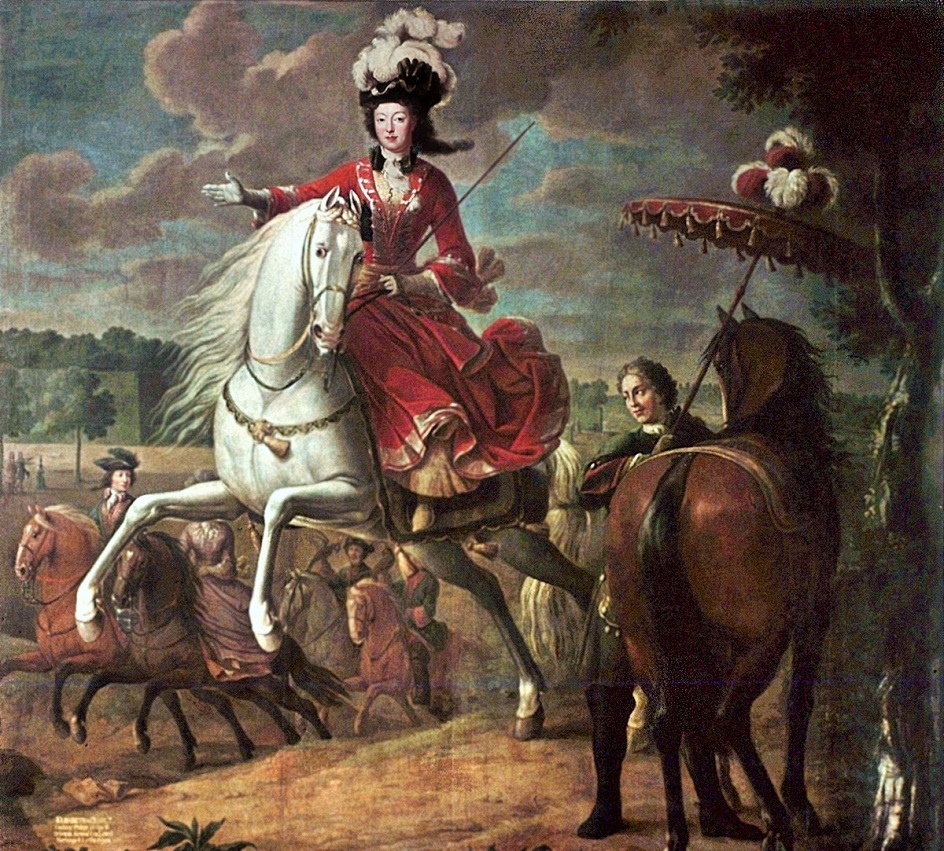 1710 Elizabeth Cahrlotte d'Orleans, Duchesse de Lorraine by Jean-Baptiste Martin,c.1710-15