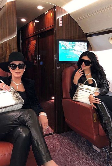 Kylie Jenner and Kris Jenner Are Totally Twinning in Matching First-Class Styles