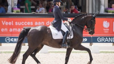 When will Charlotte Dujardin compete at the National Dressage Championships and which horses is she riding?